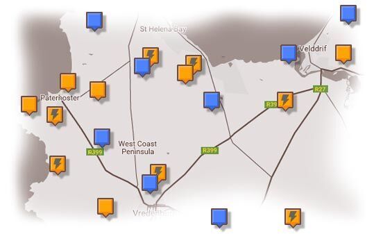 Accommodation and Overview Map of the Western Cape